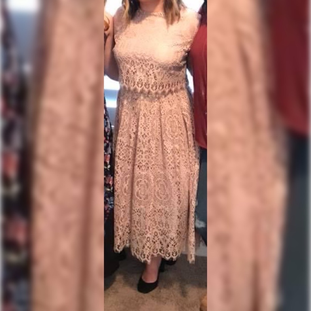 ASOS Lace Blush pink MIDI dress